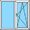 PVC window in the kitchen or room