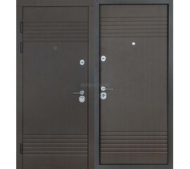 Metāla durvis tumši brūnā tonī EKO-B434 ar modernu mūsdienīgu dizainu. Durvis lieliski piemērotas dzīvokļiem.