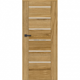 Durvis MIRANDA ar ozola apdari un horizontāliem stikla elementiem, kas apvieno dabiskumu un praktiskumu.