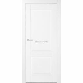 PRADO 2 Baltas matētas iekšdurvis ar diviem pildiņu elementiem radot elegantu dizainu, ideāli piemērotas dažādiem interjeriem.