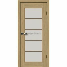 Durvis Modena Kristal L ar dabīgu koka apdari un horizontālu pildiņa līstojumu, kas papildina klasisku un modernu interjeru.