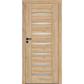 Durvis ENA ar dabīga ozolkoka faktūru un horizontālām reljefām līnijām ar stikla elementiem– piemērotas moderniem interjeriem.