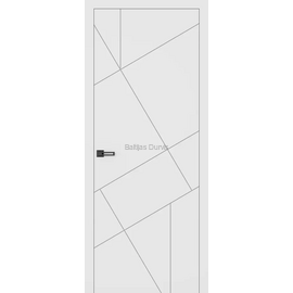 Baltas gludas durvis SOL 1 SUPREME ar tumšām akcenta līnijām. Iekšdurvis iederas jebkurā mūsdienīgā interjerā.