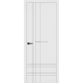 Baltas gludas durvis SOL 5 SUPREME ar tumšām akcenta līnijām. Iekšdurvis piemērotas dažādiem interjeriem.