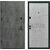 Metāla durvis KRISTĪNE ar industriāla stila pelēku apdari un modernām līnijām, skatāmas no ārpuses un iekšpuses.