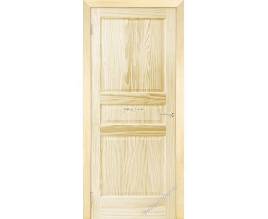 Priedes masīvkoka iekšdurvis PAULA ar gaiša koka apdari un klasisku dizainu, kas piemērots mūsdienīgām mājām.