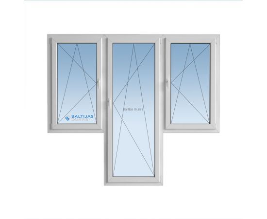 Logi Hruščova tipa māja (paneļu) 2 logi 2050*2050 mm (3 Vērtnes)