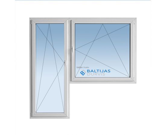 Plastikāta logi - balkona bloks ar veramu durvju vērtnes daļu un veramu loga daļu, kur attēlots Baltijas Durvis logotips loga fonā. Loga bloks paredzēts 119. projekta ēkām Plastikāta logi - balkona bloks ar veramu durvju vērtnes daļu un veramu loga daļu, kur attēlots Baltijas Durvis logotips loga fonā. Loga bloks paredzēts 119. projekta ēkām