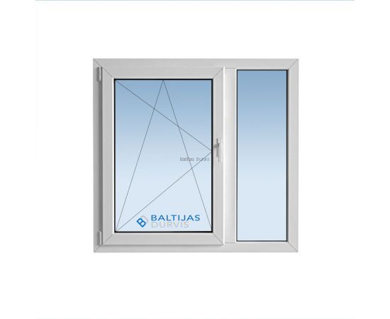 Divdaļīgs PVC logs ar vienu veramo loga daļu un otru daļu fiksētu. Logs piemērots 467. sērijas ēkām Divdaļīgs PVC logs ar vienu veramo loga daļu un otru daļu fiksētu. Logs piemērots 467. sērijas ēkām