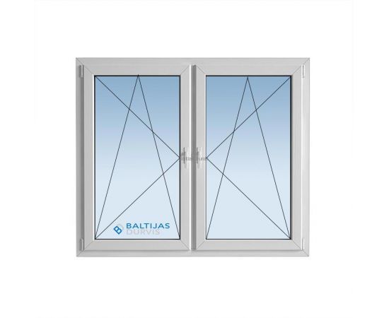 Balts PVC logs ar diviem stiklojumiem un atveramām abām loga daļām. Logs piemērots lietuviešu projekta vecā tipa ēkām. Balts PVC logs ar diviem stiklojumiem un atveramām abām loga daļām. Logs piemērots lietuviešu projekta vecā tipa ēkām.