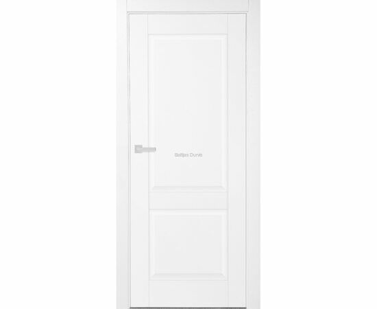 PRADO 2 Baltas matētas iekšdurvis ar diviem pildiņu elementiem radot elegantu dizainu, ideāli piemērotas dažādiem interjeriem.