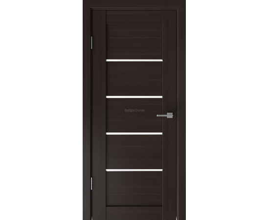 Durvis Tokio 5 Venge – tumša koka durvis ar horizontāliem stikla akcentiem modernam interjeram.