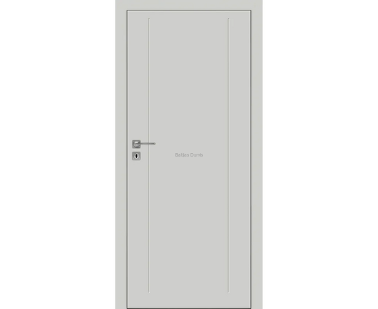 Iekšdurvis FARGO DRE krāsotas ar vienkāršu un elegantu dizainu, gaišu apdari un gludu virsmu ar frēzējuma līnijām.