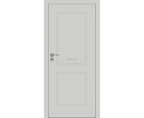 Iekšdurvis FARGO DRE krāsotas ar vienkāršu un elegantu dizainu, gaišu apdari un gludu virsmu ar frēzējuma līnijām.
