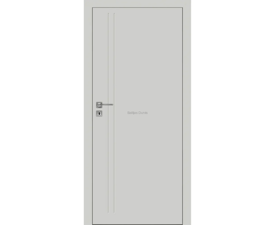 Iekšdurvis FARGO DRE krāsotas ar vienkāršu un elegantu dizainu, gaišu apdari un gludu virsmu ar frēzējuma līnijām.