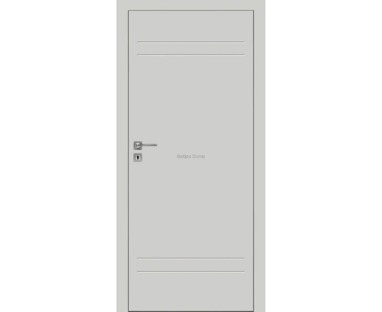 Iekšdurvis FARGO DRE krāsotas ar vienkāršu un elegantu dizainu, gaišu apdari un gludu virsmu ar frēzējuma līnijām.
