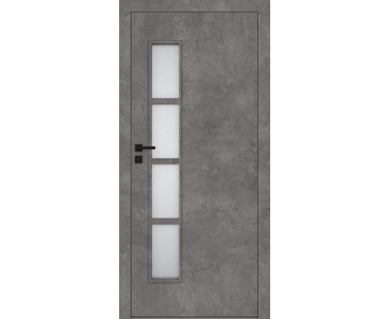 Iekšdurvis DECO DRE ar pelēku industriālu apdari un vertikālu matētu stikla pildiņu, ar horizontālu līstojumu, gaismas caurlaidībai. Iekšdurvis DECO DRE ar pelēku industriālu apdari un vertikālu matētu stikla pildiņu, ar horizontālu līstojumu, gaismas caurlaidībai.