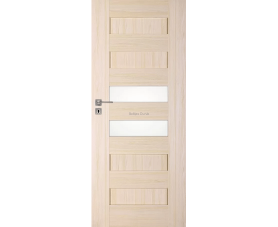 Iekšdurvis SCALA DRE ar bēšu apdari un horizontāliem stikla ielaidumiem, radot mūsdienīgu dizainu.