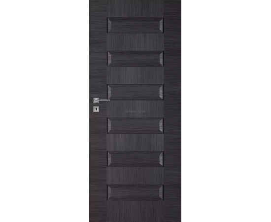 Melni beicēta toņa iekšdurvis SCALA DRE ar izteiktiem horizontāliem pildiņiem, radot modernu un elegantu dizainu.