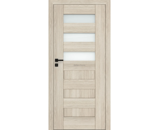 Gaišas iekšdurvis ar izteiktiem horizontāliem reljefiem un stikla paneļiem durvju augšdaļā, ideāli piemērotas modernam interjeram.Gaišas iekšdurvis ar izteiktiem horizontāliem reljefiem un stikla paneļiem durvju augšdaļā, ideāli piemērotas modernam interjeram.