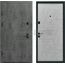 Metāla durvis KRISTĪNE ar industriāla stila pelēku apdari un modernām līnijām, skatāmas no ārpuses un iekšpuses.